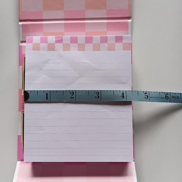 NEW Eccolo Notepad with Gold Pen Pink White Magnetic Closure 5" Pad 150 sheets - Picture 5 of 6